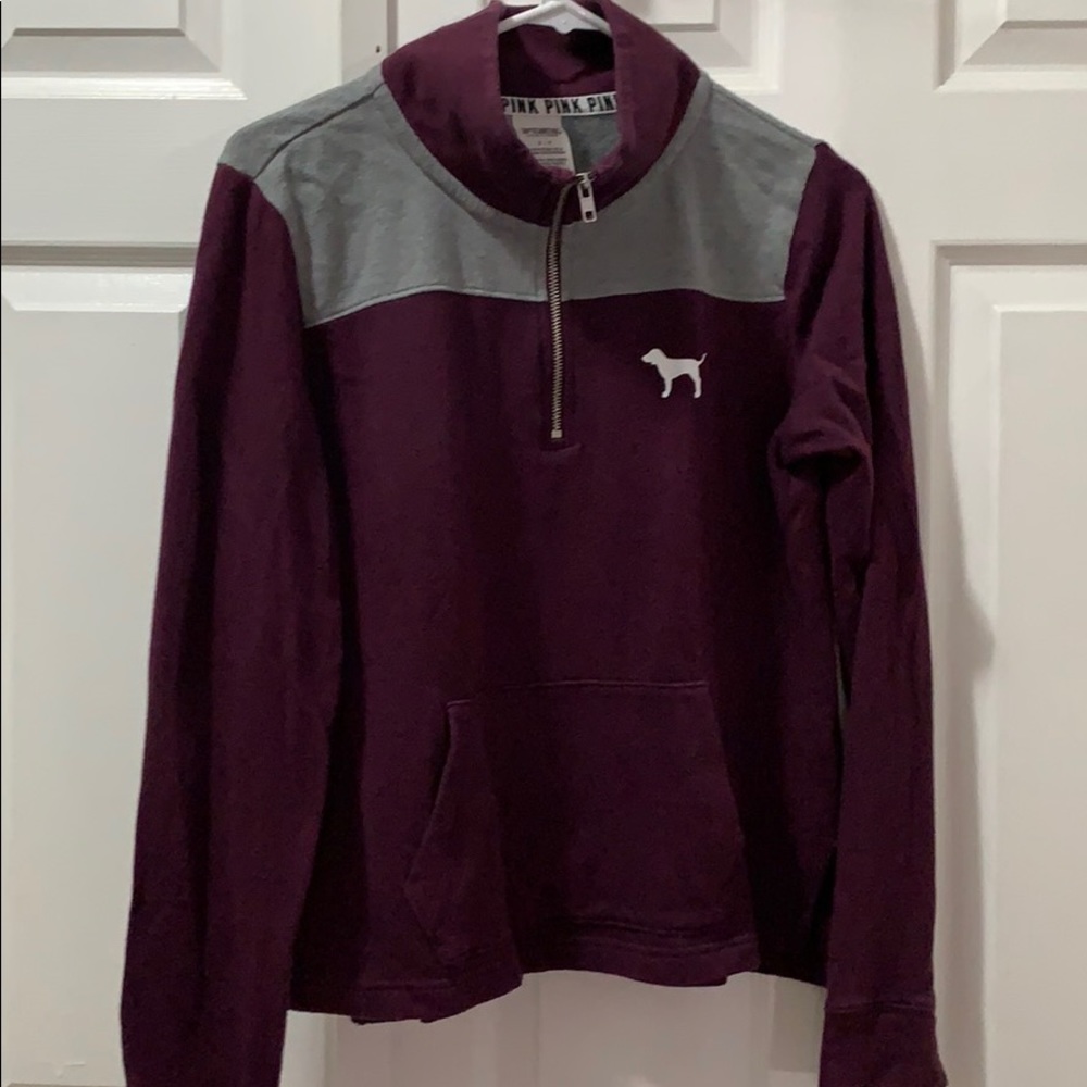 Pink 1/4 zip sweatshirt Small
